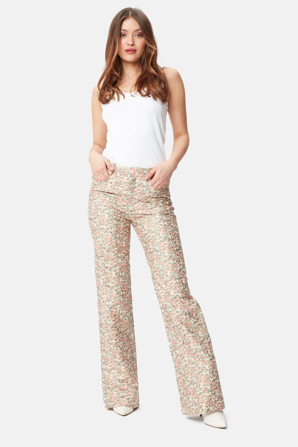 Brocade Gold Thread Flare Trousers-5